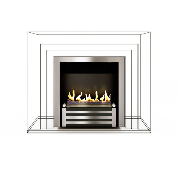 Биокамин в мраморном портале Firezo Belle