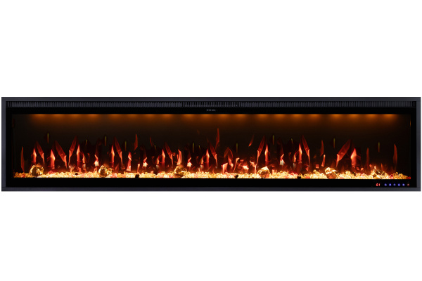 Линейный биокамин Mercury 74 LED RF