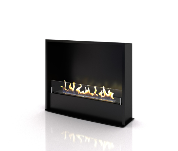 Биокамин в портале Firezo Pierre luxe Темный дуб белый