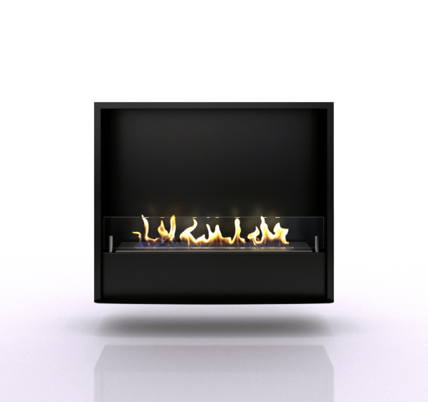 Биокамин в портале Firezo Pierre luxe Темный дуб белый